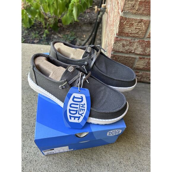 hey dude shoes Wend Stardust Charcoal Sz 9 New Gray Sparkle Glitter Rhinestone - Picture 1 of 14